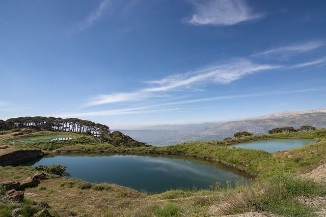 Mountain lake under a clear sky